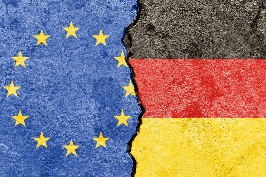 view of eu vs germany national flags isolated on b.min